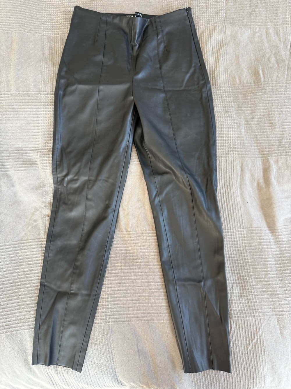 Zara Black Faux Leather Tapered Pants